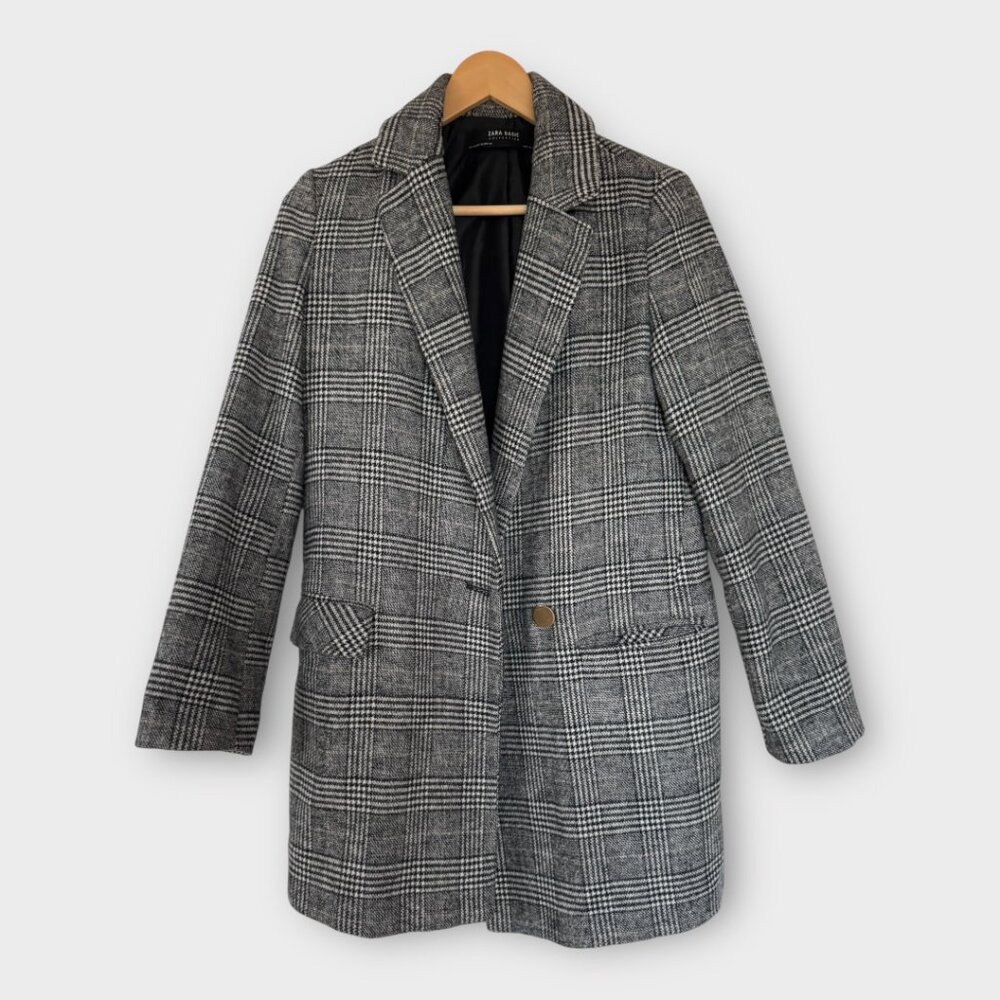 Zara plaid one button blazer